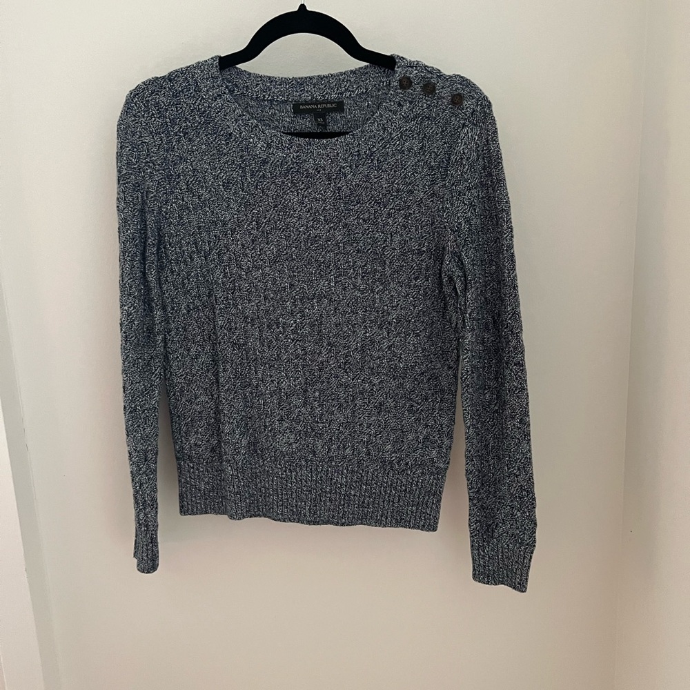 XS Banana Republic Blue Ribbed Crew Neck Sweater